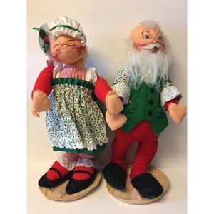 Annalee Mobilitee Santa and Mrs. Claus Doll 18" Large Poseable 1990